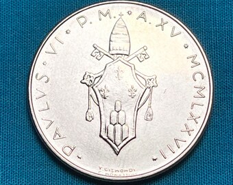 Vatican City 100 Lire Coin Featuring Peace Dove W/ Olive Branch