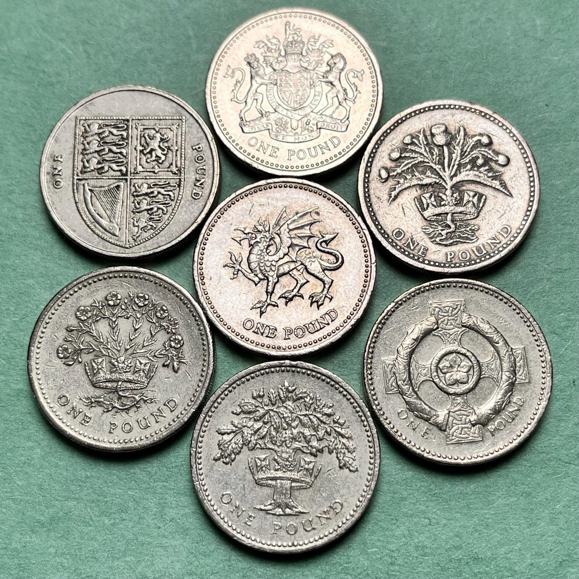 Dub Coin ONE British Pound Nickel-brass Coin—varous Reverse Designs, Years ...