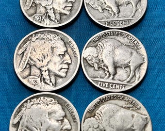 3 Decades “BUFFALO” Nickel/Indian Head Trio (1910s-1930s) with 4th Decade UPGRADE Coin—LIMITED Availability!