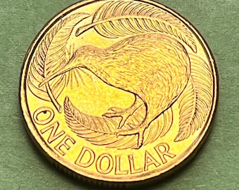 ONE New Zealand Dollar Coin Featuring Flightless KIWI Bird—FREE Shipping/Various Years/Quality Grade!