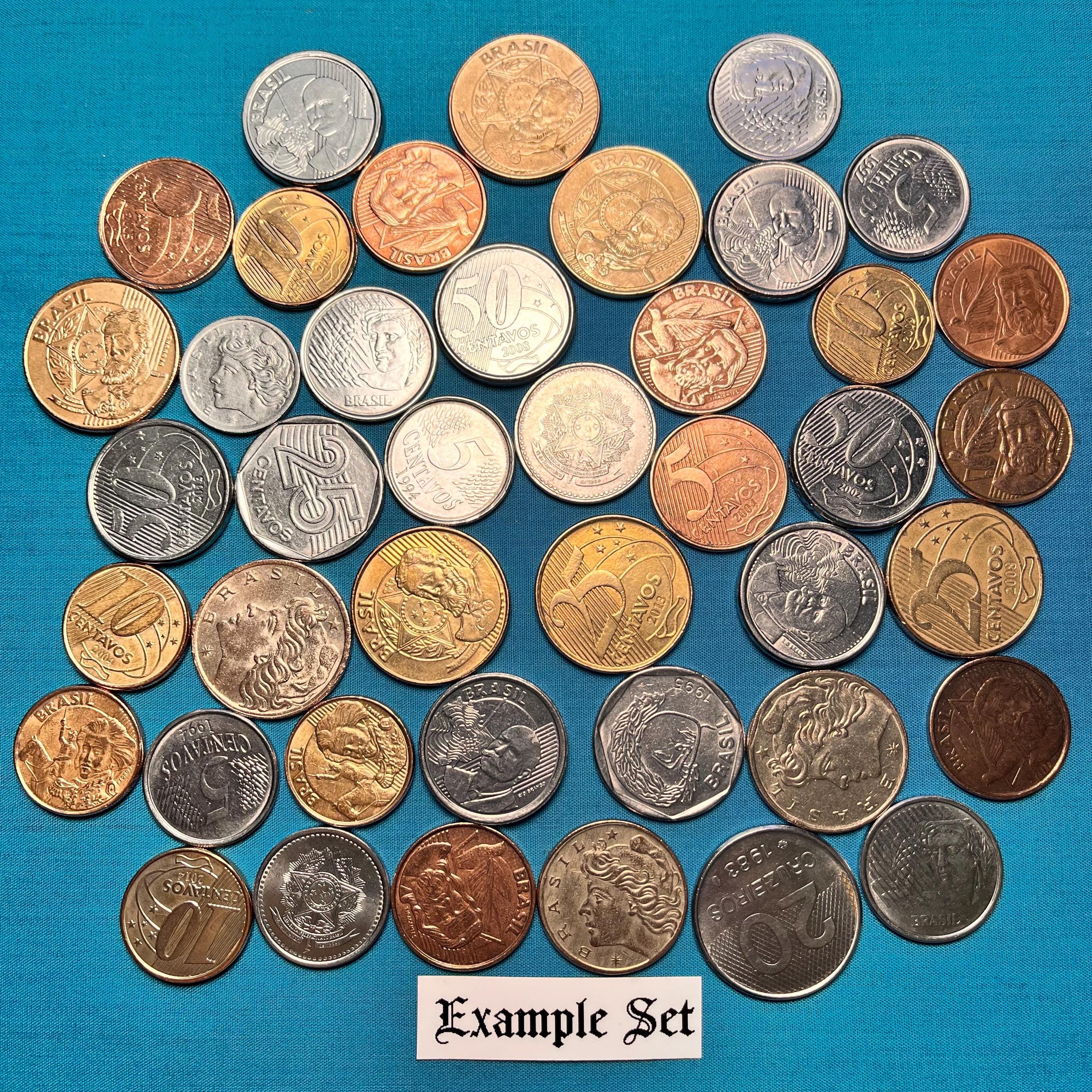 ブラジルのビンテージ コイン - ハーフ ポンド (8 オンス) ロット (超限定販売)、巾着ポーチ アップグレード付き!
