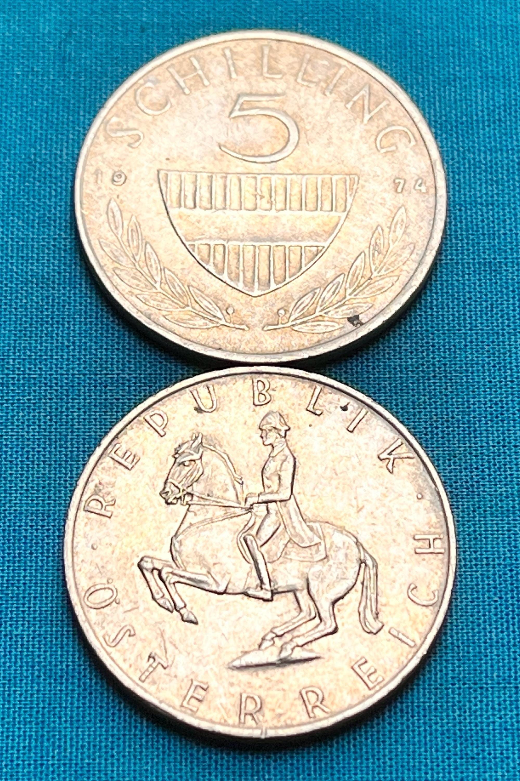 AUSTRIAN (Österreich) 5 Schilling Coin Featuring Lipizzaner HORSE