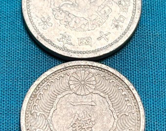 One JAPANESE WWII Era (1938-1940) Holed 1 Sen Coin Featuring