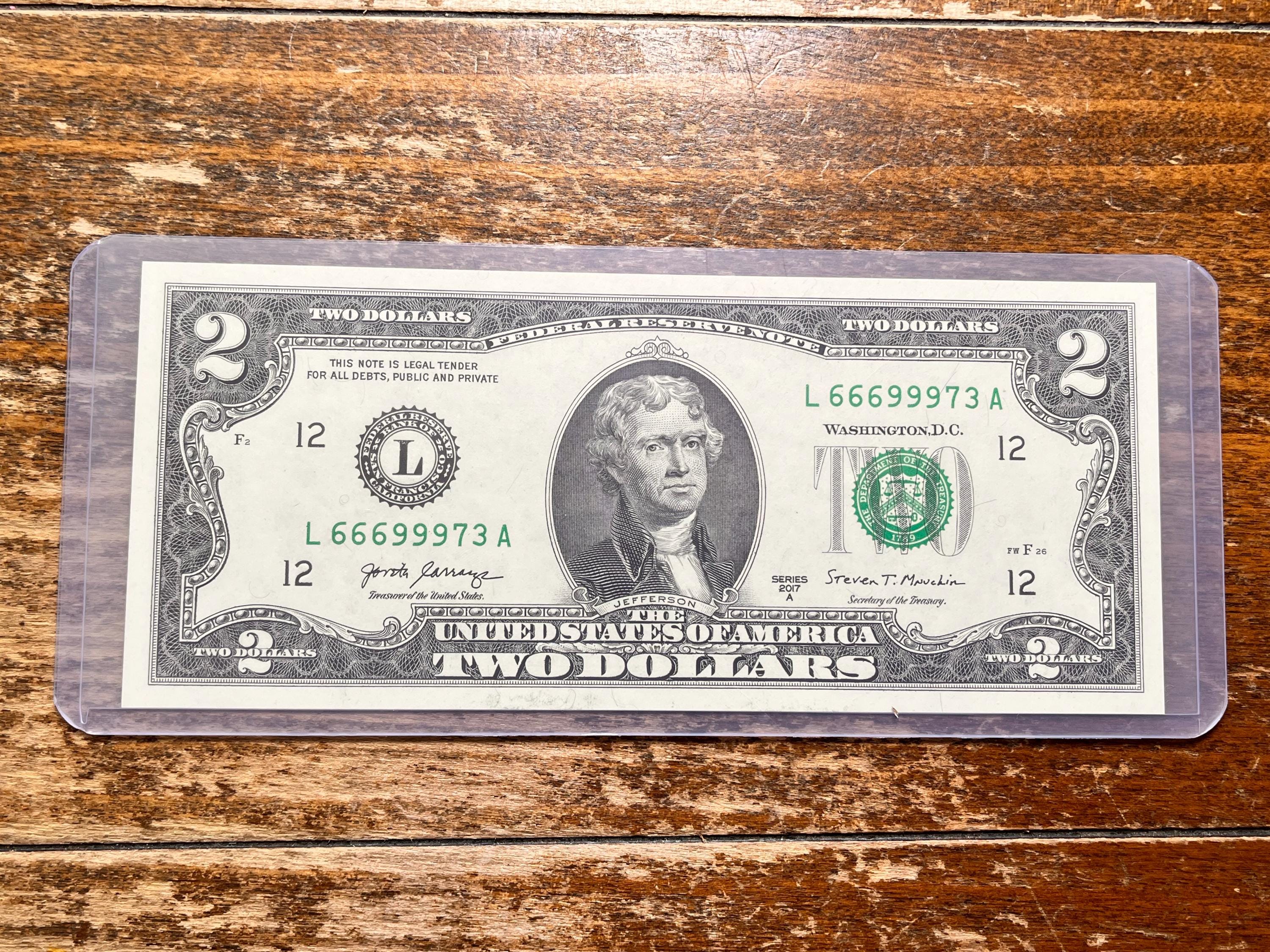 69 スペシャル！超レアなシリアルナンバー入り 2 ドル紙幣 (666 999