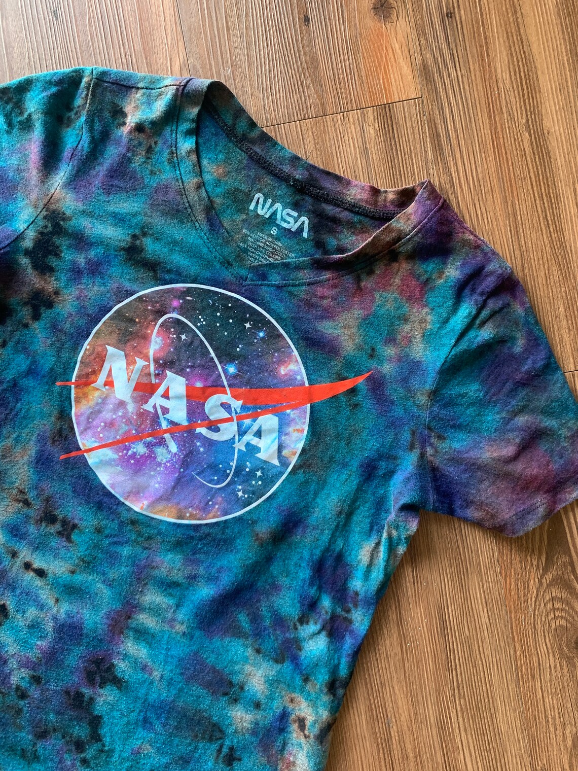 galaxy tie dye black shirt