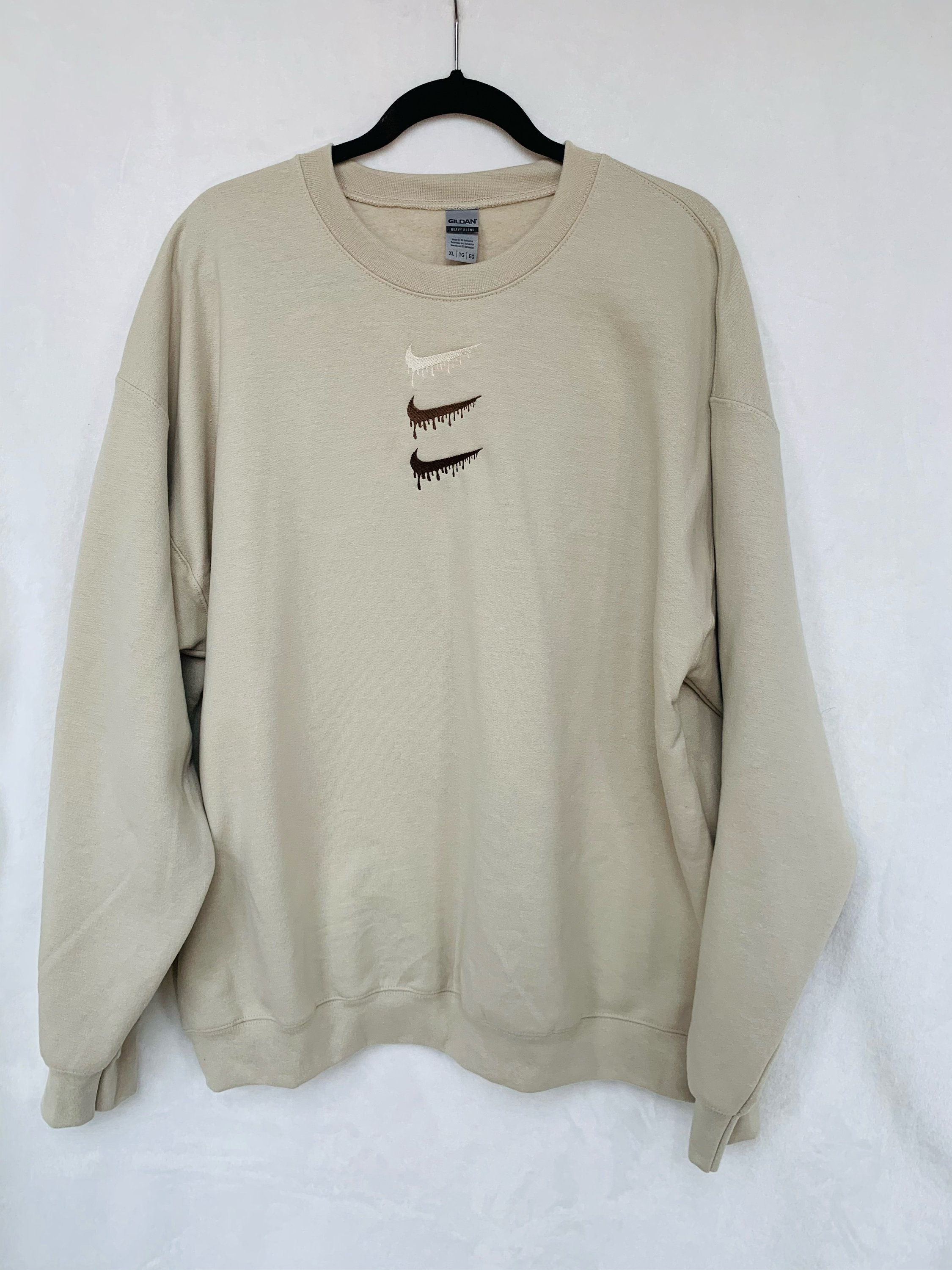 Custom Nike 3 Swoosh Drip Crewneck/ Sweatshirt | Etsy