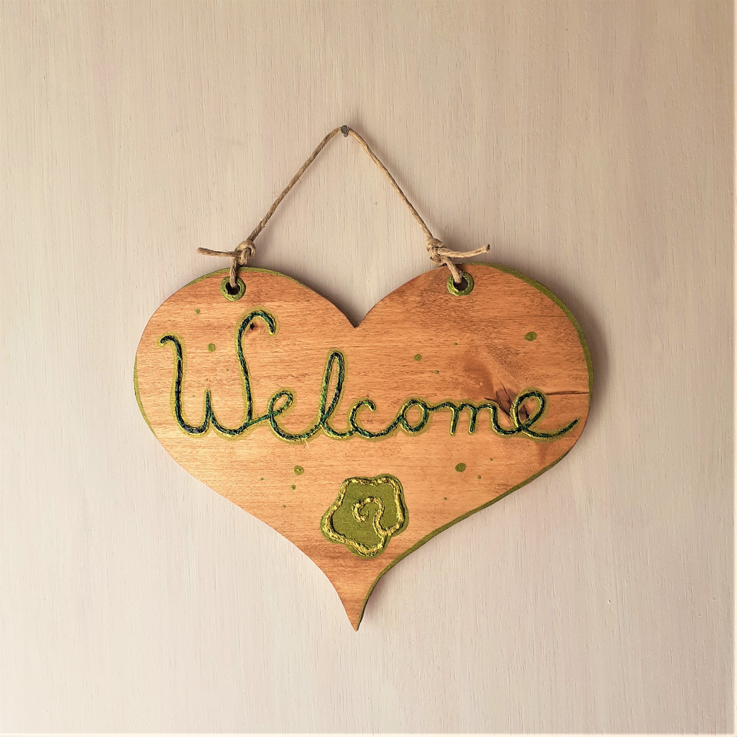 Heart shaped welcome sign  Etsy