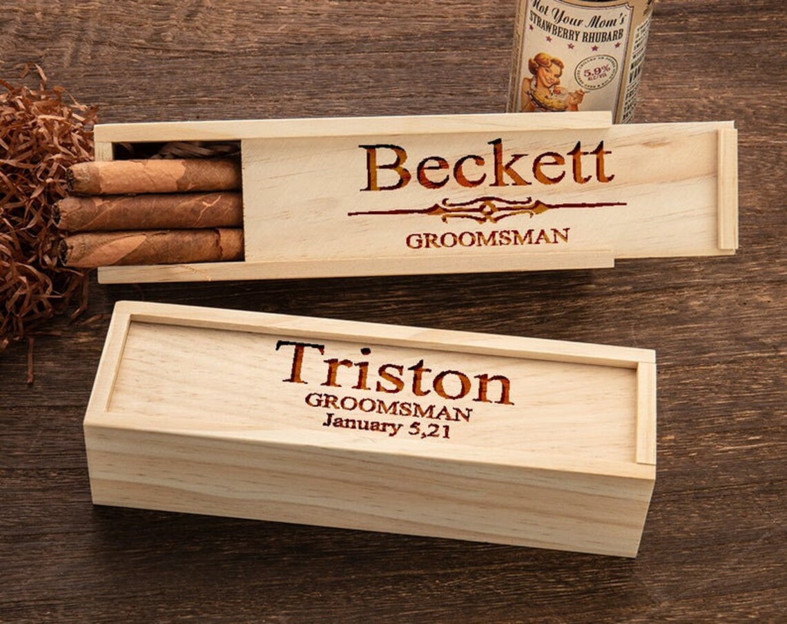 Personalized Cigar Box Engraved Cigar Box Groomsmen Gift Etsy