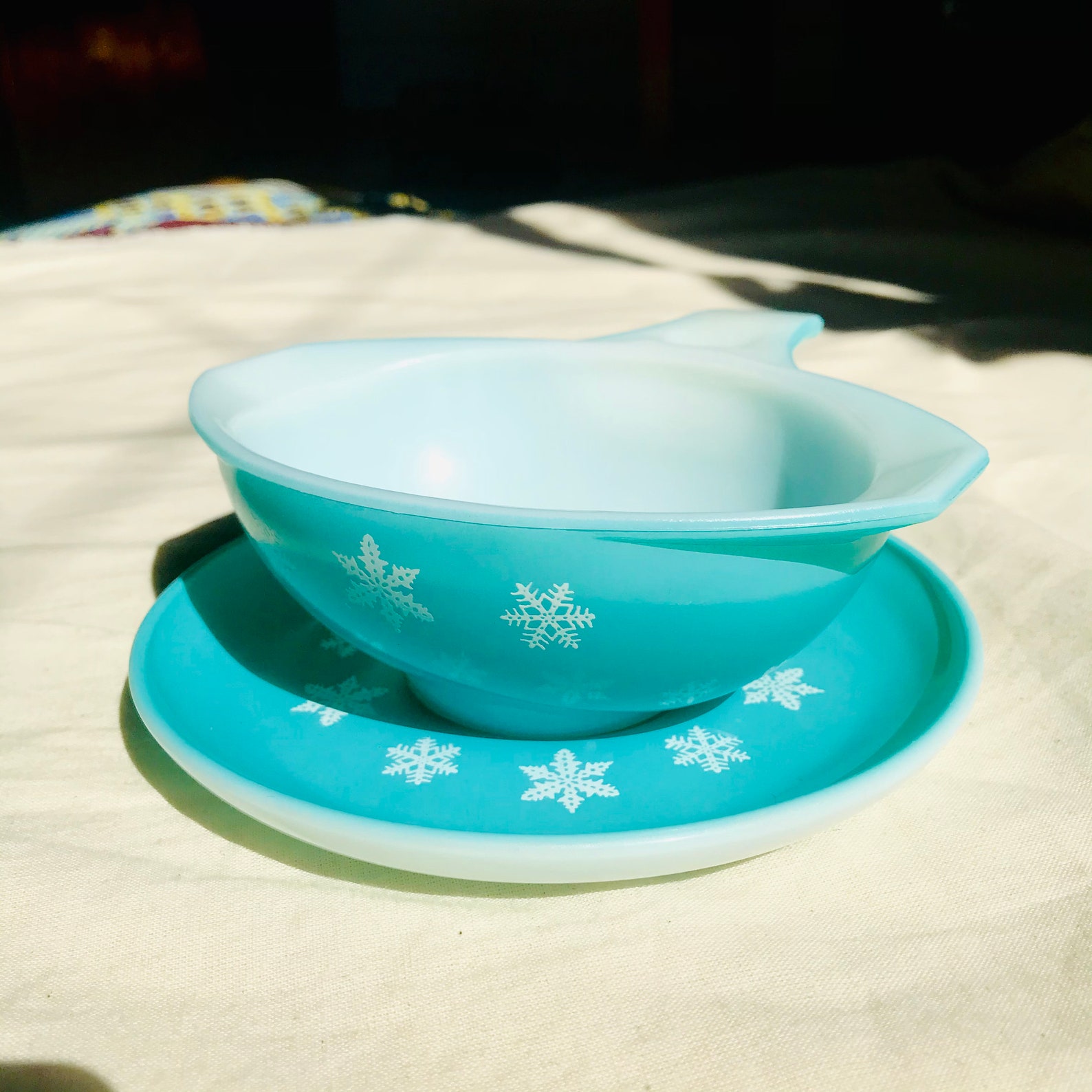 Vintage Pyrex JAJ gravy boat with saucer Etsy