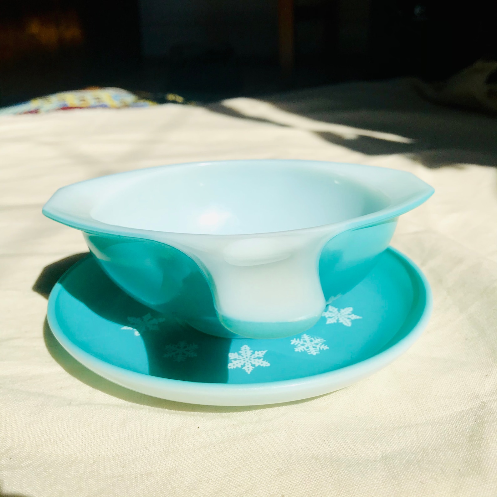 Vintage Pyrex JAJ gravy boat with saucer Etsy