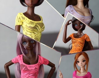 Summer Cheeky lace shirt- short sleeves- dreamy cleavage  for Smart Doll