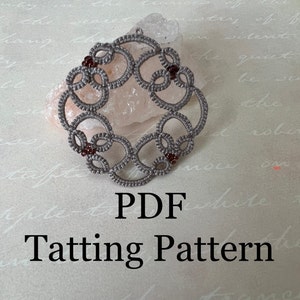 Tatted Pendant PDF, Earrings Pdf Pattern Only with Photos and Written Directions, Tatting Earrings PDF, Tatting Pendant PDF, Frivolite pdf