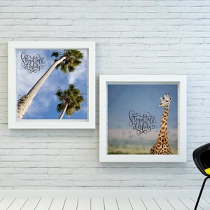 Stand Tall, Darling, Palm Trees, Giraffe, Sky, Downloadable Art, Art Prints, Printable Art, Quotes, Digital Art, Instant Download, Wall Art