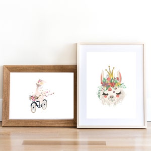 Llama Flowers Bicycle Duo, Downloadable Art, Art Prints, Printable Art, Quotes, Digital Art, Instant Download, Wall Art