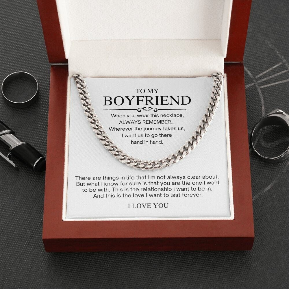 To My Boyfriend Chain, Gift for Boyfriend Birthday. Anniversary Gift, –  Family In Print