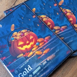 Holografischer Gold-Token für Riftbound TCG | Halloween-Themen-Token-Karte