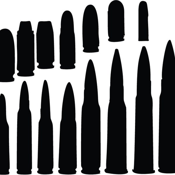 Ammo Bullets 50cal 9mm SVG files for Cricut, Laser Cutting/Engraving | Cut/Engrave Files, Ai, Svg, Dxf, Eps, Pdf, Png