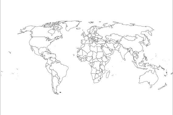 Outline Map Of The World Showing Countries