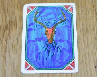 The Horned God tarot card vinyl sticker, witchy sticker, halloween sticker, creepy sticker, weird sticker, wiccan sticker