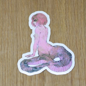 Fierce Rattlesnake Lamia monster girl vinyl sticker, hot girl sticker, sexy female sticker, snake girl sticker
