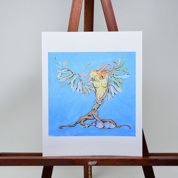 Female Tree Spirit painting cardstock art print