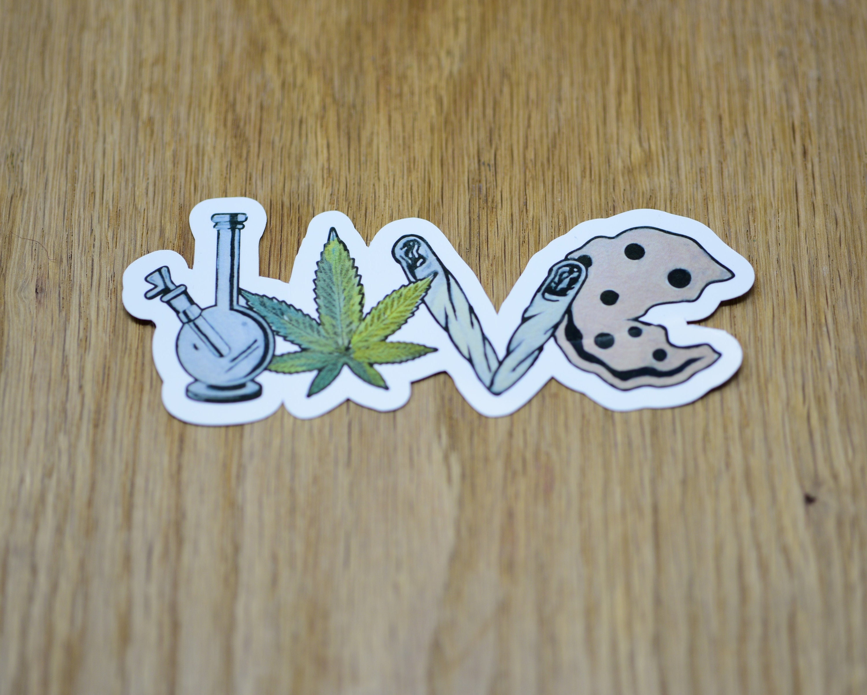 LOVE Weed Vinyl Sticker, Weed Sticker, Joint Sticker, Cannabis Sticker ...