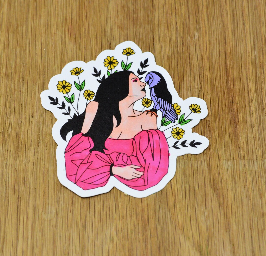 Athea Sticker Athena and Her Owl Vinyl Sticker Mythical Fantasy Sticker - Etsy