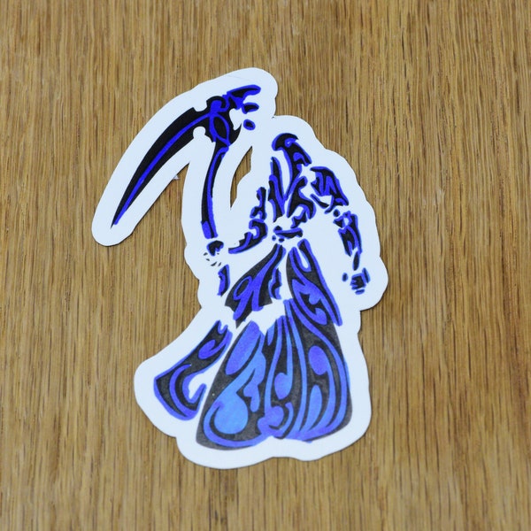 The Blue Blue Reaper vinyl sticker, supernatural sticker, Death sticker, demon boy sticker, hot guy sticker