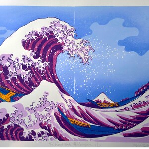 Make your own Japanese print A2 The Great Wave Off Kanagawa by Katsushika Hokusai image 3