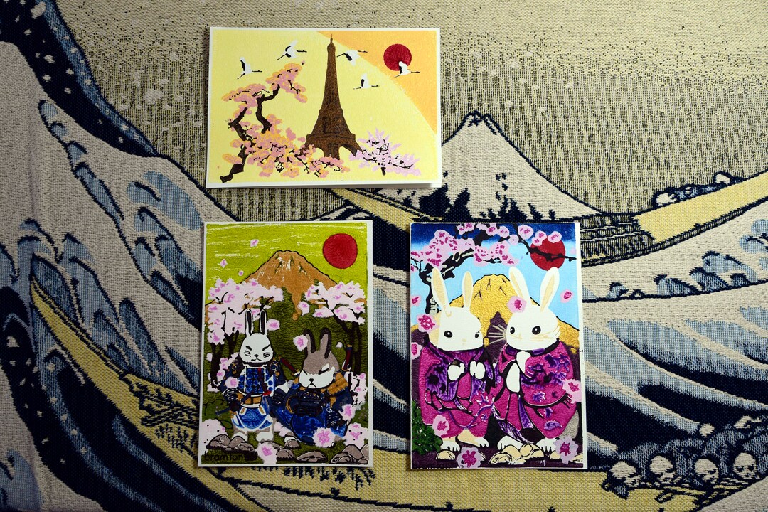 3 Pack - Handmade Greeting Cards - Cherry Blossom Easter Variety by ...