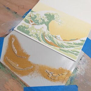 Kit d'impression de cartes de vœux - La grande vague de Kanagawa par Katsushika Hokusai