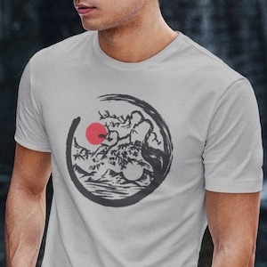 T-shirt Herren Berglandschaft Natur Berge Sonne Grafik Asiatische Sonnenuntergang