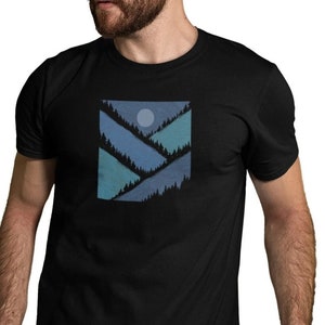 T-shirt Herren Berge Geometrisch Shirt Mann Geschenk Natur Reisen Tshirt