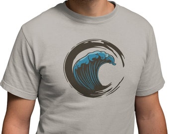 Herren T-shirt Welle Grafik Meer Motiv Surfer Tauchen Geschenk Shirt Mann Ozean