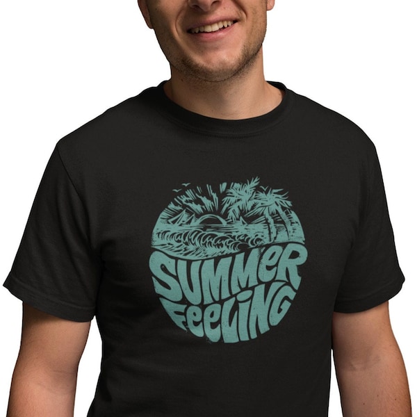 T-Shirt Herren Sommer Strand Shirt Mann Summer Feeling  - Herren Shirt