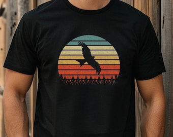 Vogel T-Shirt Herren, Naturliebhaber Geschenk, Geschenkidee, Vogelliebhaber, Sonnenuntergang, Geschenk Für Ihn, Wandern, Natur, Berge