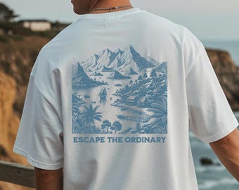 Zwaar katoenen overhemd, Ontsnap aan het gewone, Natuuroverhemd, Comfort Colors Outdoor T-shirt, Cadeau voor natuurliefhebbers, Reisoverhemd Heren