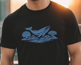 Wal Shirt Männer, Natur T-Shirt Herren, Geschenk für Naturliebhaber, Ozean Wildlife Shirt, Meer Tiermotiv T-Shirt, Marine Life Shirt Herren