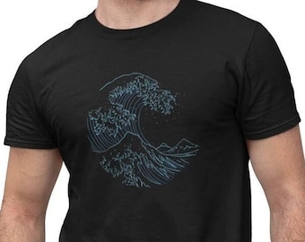 Welle T-shirt Herren Meer Grafik Ozean Tshirt Surfer Shirt Motiv Natur