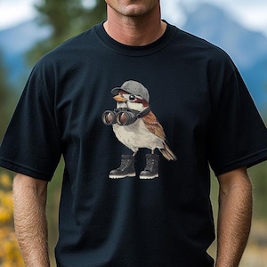 Vogel T-Shirt Herren, Naturliebhaber Shirt, Geschenkidee Ornithologe, Vogel, Lustiges Shirt, Geburtstagsgeschenk Mann, Geschenk Für Papa