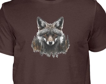 Fuchs Herren T-shirt Wald Grafik Wildtier Druck Shirt Mann Natur Design Geschenk T shirt