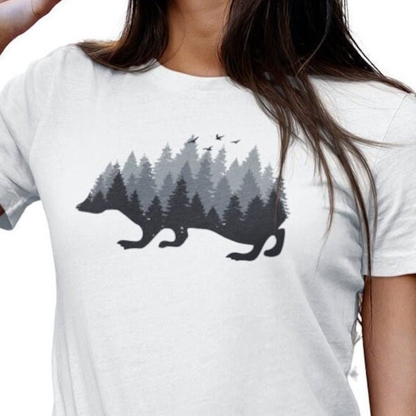 Igel Damen T-shirt Wildtier Wald Tiermotiv Frau Shirt Tier Grafik