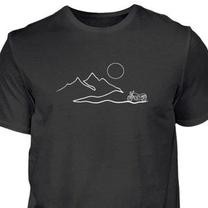 Motorrad T-Shirt minimalistisch, One Line Art, Biker Shirt, Geschenk Männer, T-Shirt Motorradfahrer, Biker Shirt, Geschenkidee Mann, Biker