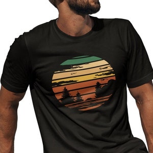 Landscape Sunset Men's Tshirt Nature Graphic Shirt Man Special Gift Tshirt