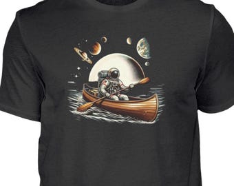 Astronaut Kayaking Shirt Herren, Lustiges Space T-Shirt, Geschenk für Kayak Fans, Outdoor Funshirt, Weltraum Motiv Shirt, Geschenk für ihn
