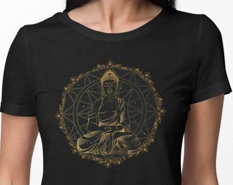 Spiritueel T-shirt voor dames, yoga, alternatief, Boeddha, grafisch, damesshirt, festival, verjaardagscadeau