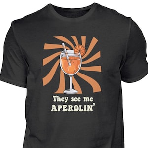 Aperol Shirt Herren, Sommer T-Shirt, Cocktail Shirt, Party Shirt Männer, Lustiges Shirt, Spritz Shirt, Geschenk , Bar Shirt, Retro Shirt