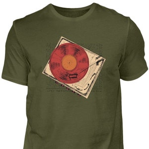 Vinyl Herren T-shirt Vintage Grafik Retro Musik Shirt Mann Grammophon Druck Tshirt Geschenkidee Geburstag