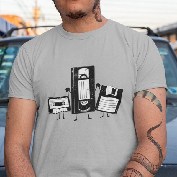 Kassette Vintage Herren T-shirt Retro Grafik Shirt Mann Musik Dj Oldschool Druck 80' 90'  T shirt