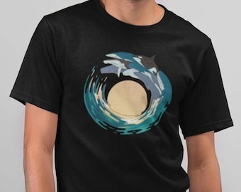 Wal T-shirt Herren Ozean Grafik Shirt Fish Natur Meer und Sonne Tshirt Meerestiere Motiv
